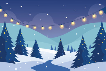Obraz premium winter landscape with trees and snow