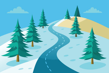 Obraz premium winter landscape with trees
