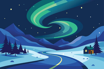 winter landscape with snow