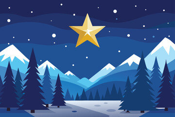 Naklejka premium winter landscape with snow