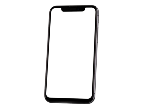 Realistic Modern Smartphone with Blank Screen – Transparent Background PNG