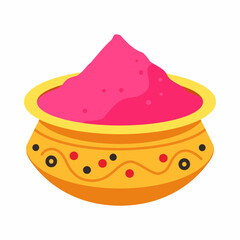 Holy powder. Bowl of Pink Festive Powder