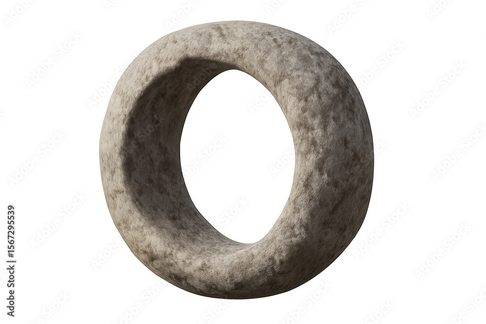 Fototapete Smooth stone torus rotating, generating dynamic visual movement against transparent backdrop