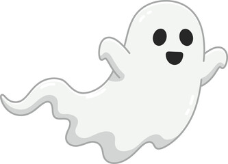 Obraz premium A cheerful cartoon ghost floats playfully, its simple design conveying a friendly, Halloween spirit.