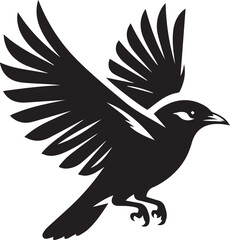 Vector bird myna silhouette illustration