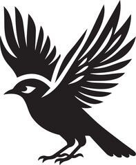 Vector bird myna silhouette illustration