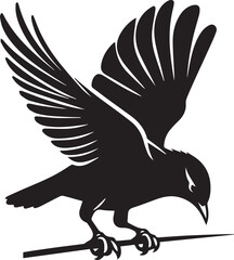 Vector bird myna silhouette illustration