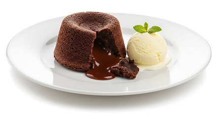 Warm Molten Chocolate Lava Cake with Vanilla Ice Cream