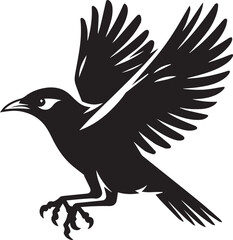 Vector bird myna silhouette illustration