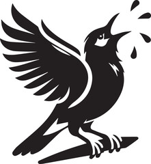 Vector bird myna silhouette illustration
