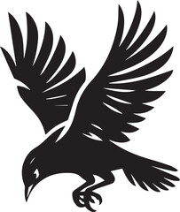 Vector bird myna silhouette illustration