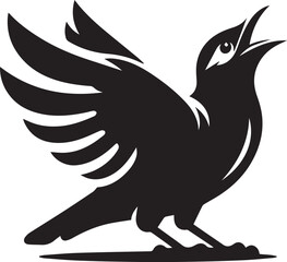 Vector bird myna silhouette illustration