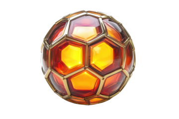 Ornate, amber sphere with hexagonal facets