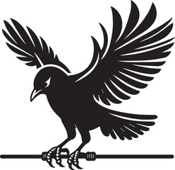 Vector bird myna silhouette illustration
