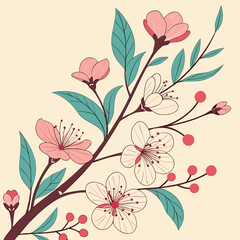 Fototapeta premium Watercolor Floral Elements