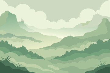 Fototapeta premium landscape with mountains and clouds