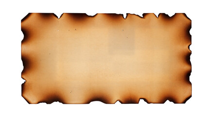 Burnt paper edge isolated on transparent white background. Burning edge paper texture. Ideal text,...