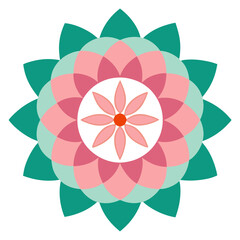 Sunburst Mandala with Swirling Petal Motifs and a Glowing Aura