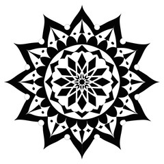 Snowflake Mandala with Icy Blue Hues and Delicate Geometric Precision