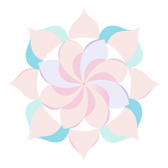 Monochromatic Mandala with Ornate Interwoven Radial Floral Patterns