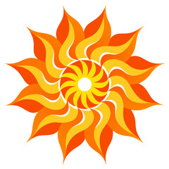 Kaleidoscopic Mandala with Multicolored Petals Radiating from a Star Center