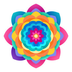 A multi-dimensional lotus mandala with psychedelic colors and fluid, mesmerizing design.