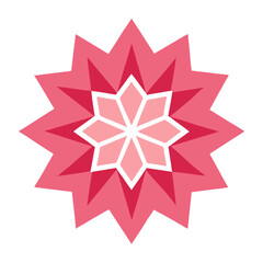 A star-like mandala with pointed petal forms and geometric intricacy, blooming with sharp grace.