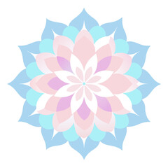 A dreamy watercolor mandala with pastel petals flowing in an airy, luminous composition.