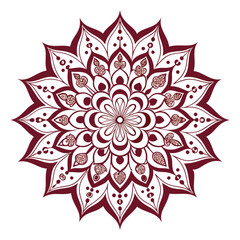 A floral mandala adorned with intricate petal designs and swirling patterns, reminiscent of decorative lacework.