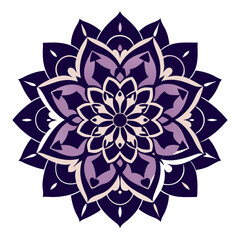 A complex mandala filled with interlocking floral motifs and bold outlines, creating a striking visual tapestry.