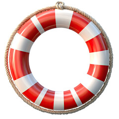 Red and white striped life preserver