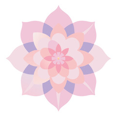 A soft, translucent floral mandala that floats like a bloom suspended in serene, radiant space.