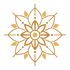 A contemporary mandala with minimalist gold linework and subtle floral features, exuding modern elegance.