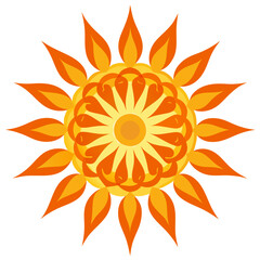 A contemporary mandala with minimalist gold linework and subtle floral features, exuding modern elegance.