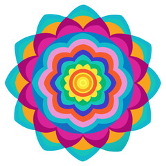 - A psychedelic, multi-layered lotus mandala, blending vibrant colors and fluid lines, creating a mesmerizing visual impact.