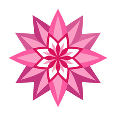 Star-Shaped Mandala with Blossoming Geometric Details