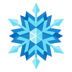 Crystalline Snowflake Mandala with Icy Blue Floral Geometry