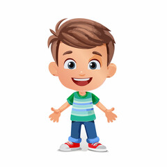 Cartoon Vector Image: Emotional Kid - Excitement on Display 03