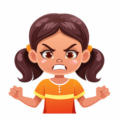 Cartoon Vector Image: Emotional Kid - Anger on Display 12