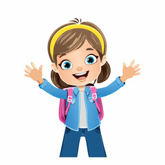 Fototapeta premium Cartoon Vector Image: Emotional Kid - Excitement on Display 10