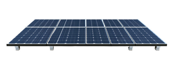 Solar panel array on a mounting frame