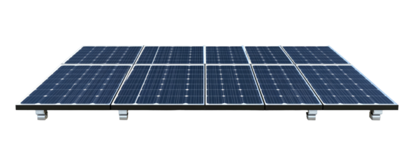 Solar panel array on a mounting frame