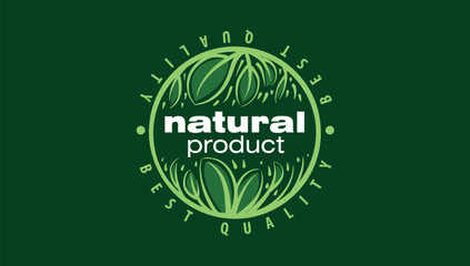 Vector logo of a natural product, hand-drawn in an artistic style