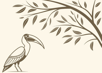 Obraz premium vector illustration of a bird