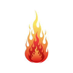 vector illustration of a flame on a white background
