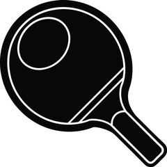 Vector Silhouette of Table Tennis Paddle Icon