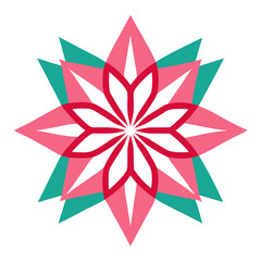 Blossoming Geometric Star Mandala with Intricate Petal Structure