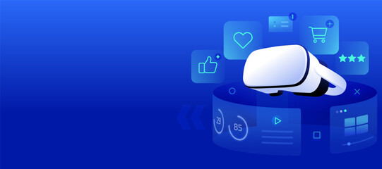 Immersive Marketing Virtual Reality Banner illustration