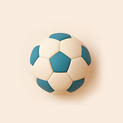 3D Soccer Ball Icon - Cute 3D Sports Icons in Vibrant Colors