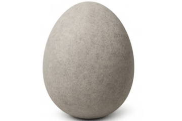 Photorealistic 3d rendering of a single white egg rotating on a transparent background, perfect for easter or food-related projects